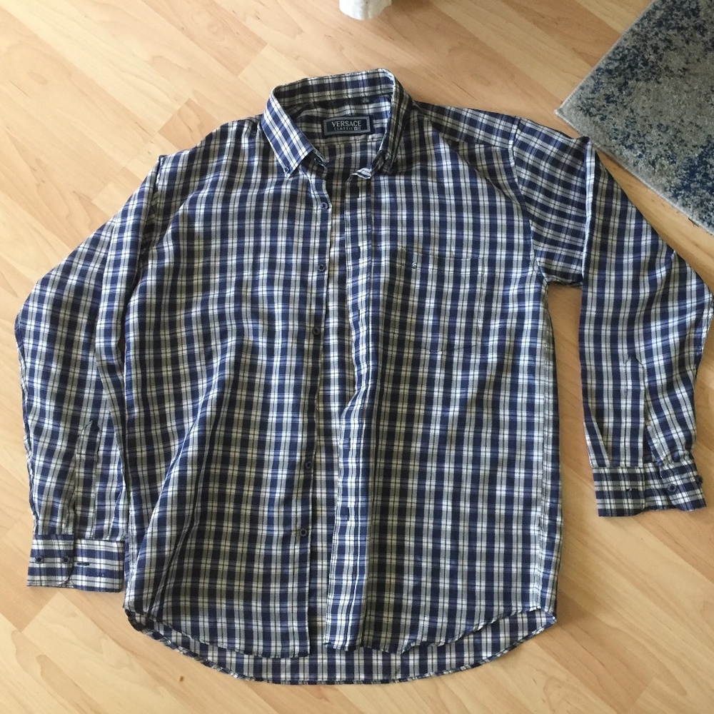 Versace Classic checked button down, size 15.5